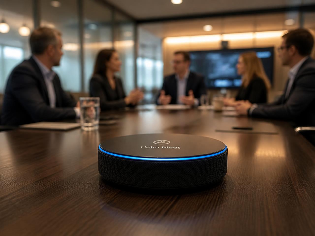 Helm Meet on a boardroom table during a meeting